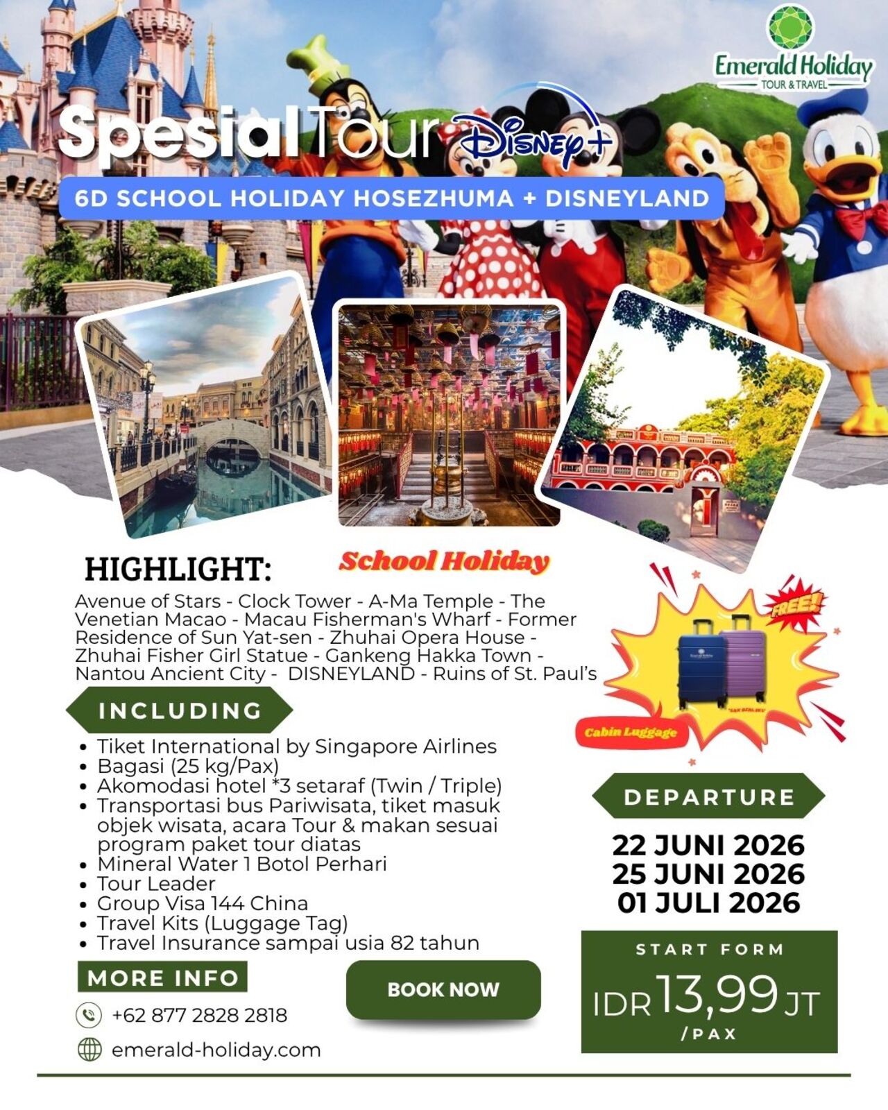 TOUR DISNEY SCHOOL HOLIDAY